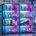 AODK 2 Pack Display Case with Glass Door, RGB Light Display Cabinet by AODK
