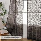 Furman Chocolate Sheer Curtains 96 inches Long - Image 4