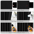 Black 100% Blackout Linen Curtains 102 Inch Length 2 Panels Set - Image 5