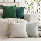 Set of 4 Soft Textured Decorative Throw Pillow Covers 20x20 Inch Cozy Farmhouse - Image 2