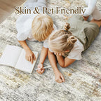 Soalmost Washable Area Rug 8x10 Large Soft Living Room Rugs Grey/Rust | Vintage - Image 3