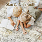 Soalmost 9x12 Area Rugs for Living Room Washable Rug Non-Slip Grey/Rust | Large - Image 3