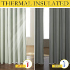 NICETOWN Light Green High-End Thermal Flax Linen Curtains, Full Blackout - Image 5
