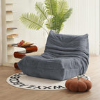 N&V Fireside Chair, Mid Century Armless Floor Sofa, Soft Premium Corduroy Floor by NV