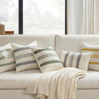 MIULEE Set of 2 Gray Boho Decorative Pillow Covers 20x20 Inch | Farmhouse Couch - Image 2