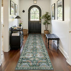 2x10 Hallway Runner Rug, Washable Vintage Retro Long Runner Rugs - Image 3