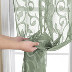 Furman Sheer Curtains 45 Inch Length 2 Panels Set, Elegant Geometric Jacquard - Image 5