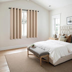 MIULEE Blackout Curtains for Bedroom 2 Panels 50 x 63 Inch Long Beige | Thermal - Image 6