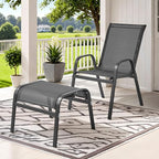 ONBRILL Outdoor Ottoman Set of 2, All Weather Outdoor Foot Stool - Image 2