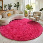 Hot Pink Round Area Rugs 4ft for Bedroom Living Room, Fluffy Circle Rug for - Image 5