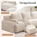 GRUSIGN 118'' Sectional Boneless Oversize Modular Couches, Curved Cloud - Image 6