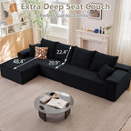 140" Sectional Cloud Couch for Living Room, Modular Floor Deep-Seat Sofa - Image 6