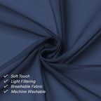 Navy Blue Sheer Valances for Windows 18 Inch Length 2 Pcs, Cafe Kitchen - Image 5