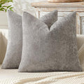 MIULEE Decorative Couch Throw Pillow Covers 18x18 Inch Light Gray 2 Pack | by MIULEE