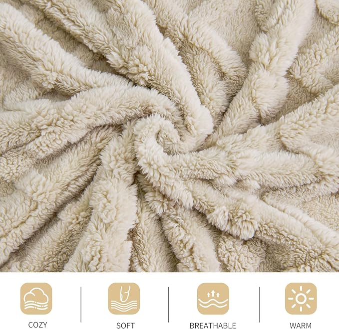 Aganear Fleece Throw Blanket for Couch Sofa 60"x80" Khaki | Lightweight Fuzzy - Image 9