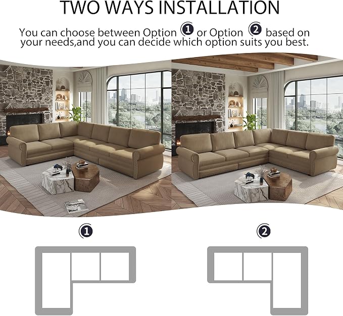 118" L-Shaped Sleeper Couch Bed - Image 5