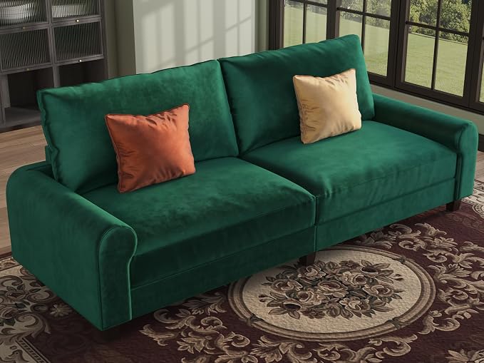EASE MOOSE 70.6" Velvet Loveseat Sofa, Soft Deep Seat Couches by EASEMOOSE