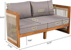 VilroCaz 4-Piece Patio Conversation Set, All Weather Sectional Sofa Set w/ 2 - Image 4