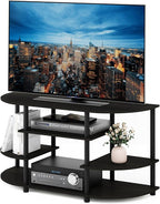 Furinno JAYA Simple Design Corner TV Stand, Espresso/Black by Furinno-FitsYourSpaceFitsYourBudget