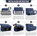 TAOCOCO Recliner Loveseat Slipcover, 6 Pieces Dual Recliner Sofa Covers - Image 6