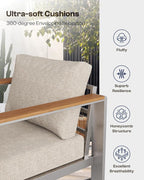 Aluminum Outdoor Patio Furniture Loveseat, All-Weather Outdoor Patio Sofa - Image 6