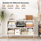 7-Cube Storage Organizer with Natural Wood Legs, Mid-Century Modern Bookcase - Image 6