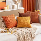 MIULEE Fall Decorative Throw Pillow Covers 20x20 Burnt Orange Pack of 2 | Soft - Image 8