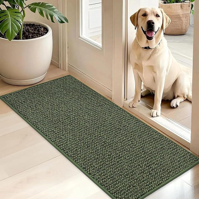 BEQHAUSE Dirt Trapper Door Mat 20" x 48", Non-Slip Washable Doormats, Low by BEQHAUSE