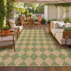 Lahome Checkered Easy Jute Living Room Rug, 8x10 Outdoor Rugs Washable | - Image 7
