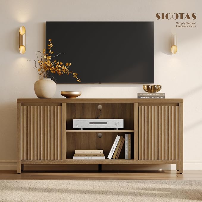 SICOTAS Fluted TV Stand for 55 65 inch TV - Image 3