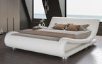 SHA CERLIN Full Size Upholstered Bed Frame, Deluxe Low Profile Sleigh Bed by SHACERLIN