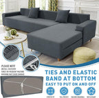 ZNSAYOTX Sectional Couch Covers, Stretch Jacquard Slipcovers - Image 4