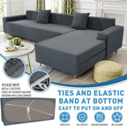 ZNSAYOTX Sectional Couch Covers, Stretch Jacquard Slipcovers - Image 3
