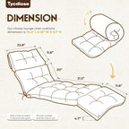 Waterproof Outdoor Chaise Lounge Chair Cushion 74.4 x 22 x 4.7 Inches Memory - Image 2