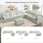 ROWHY 150'' Modular Sectional Corner Cloud Couch, 7 Seater Sofa Big Comfy - Image 4