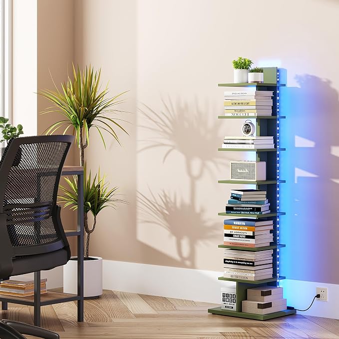 TUTOTAK Narrow Bookshelf, 8-Tier Bookcase - Image 6