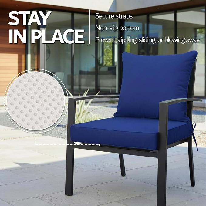 24x24 Inch Outdoor Chair Cushions Set of 2, Patio Furniture Cushions - Image 5