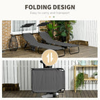 Outsunny Folding Chaise Lounge Pool Lounge Chairs Set of 2, Outdoor Sun Tanning - Image 6