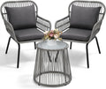 wildformers 3 Pieces Rattan Wicker Bistro Set, Outdoor Conversation Set by wildformers
