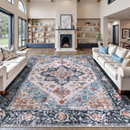 SERISSA 9x12 Washable Non Slip Boho Area Rug by SERISSAHomeDecorCollection