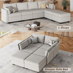 Huatean Home 114.17" Modular Sectional Sofa, 6 Seat Modular Couch - Image 6