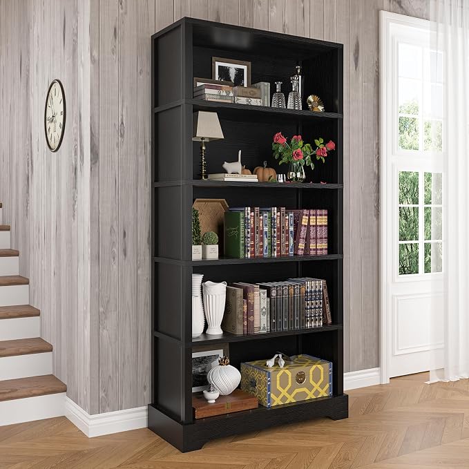 TVU 5-Tier Wooden Bookshelf, 31.5" W Standing Book Shelf - Image 8
