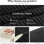 59in Convertible Sofa Bed, Corduroy Boneless Couch Bed, Futon Sleeper Sofa Pull - Image 6