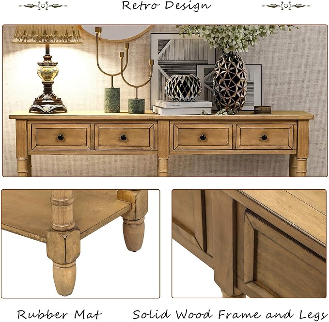 Merax Retro Console Table Sofa Table - Image 6