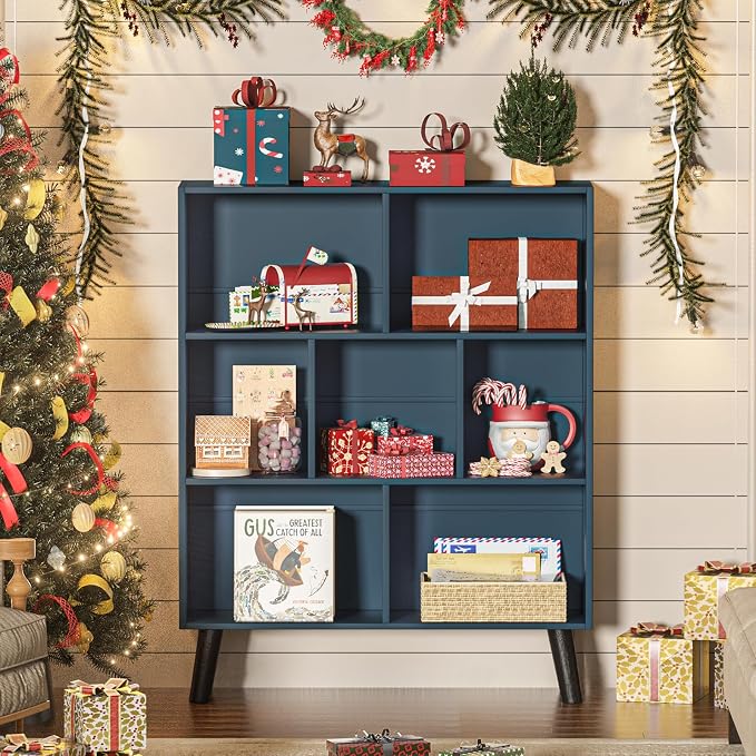 YAHARBO Blue Bookshelf, 3 Tier Book Shelf - Image 9