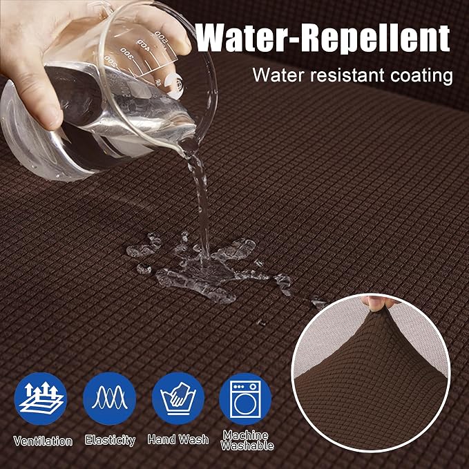 Water Repellent L Shaped Couch Covers 3 Pieces Sofa Seat Cushion Slipcovers - Image 3