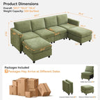 WUTUTUEE 107”Modular Sectional Sofa Convertible U Shaped Sofa Couch Set - Image 2