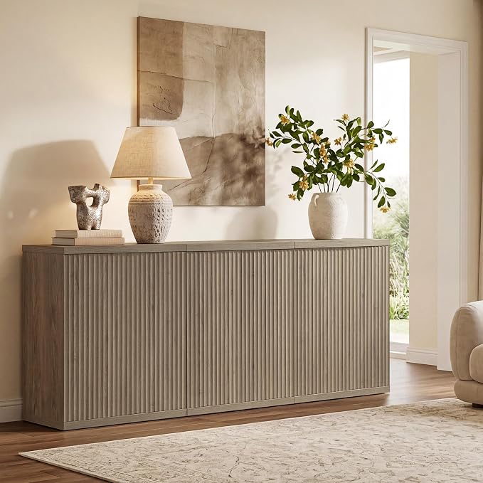 SICOTAS Buffet Cabinet with Storage Accent Sideboard Modern Credenza with Doors - Image 6