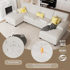 U-Shaped Sectional Couches for Living Room, 4 Seat Sofa - Image 4