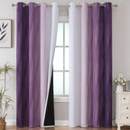 Purple and Greyish White Ombre Blackout Curtains by ESTELARTEXTILER
